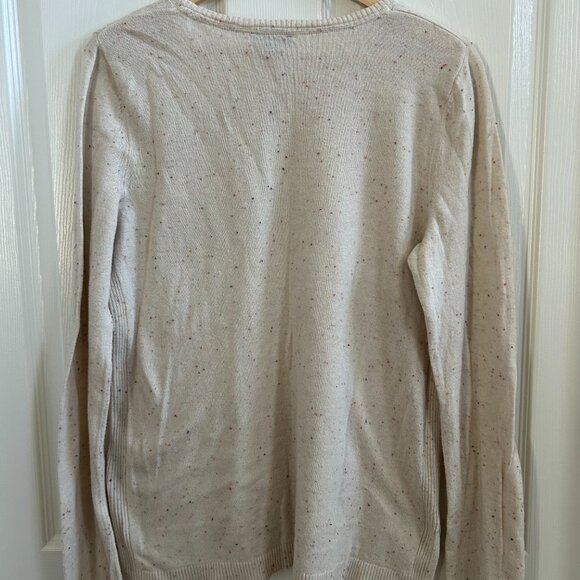 J. Jill Weaver Collection Sweater Womens SZM Round Neck Pullover Beige Speckled - Picture 4 of 8